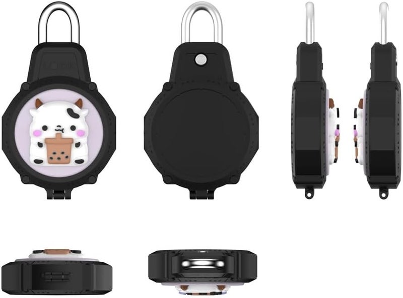 Dairy Cow Black Cartoon AirTag Case Full Protection Screw Closure Anti Scratch Holder - Image 1